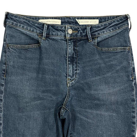 Pilcro and the Letterpress High Rise Skinny Raw Hem Jeans Cotton Denim Size 30 - Picture 3 of 10